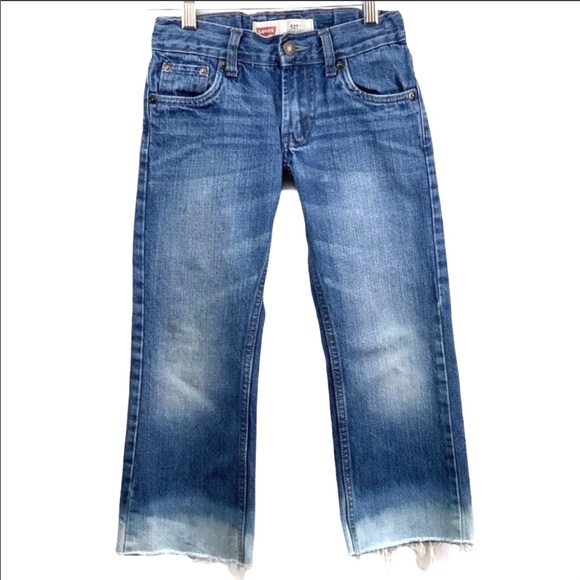 Custom Kids Upcycled Ombré Distressed Levi’s 527 Jeans - Picture 5 of 12